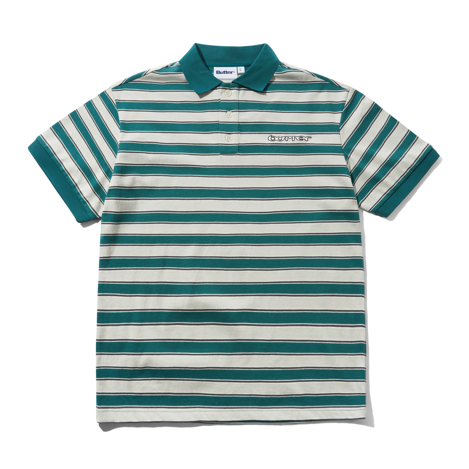 Witness Stripe Polo, Grey / Teal