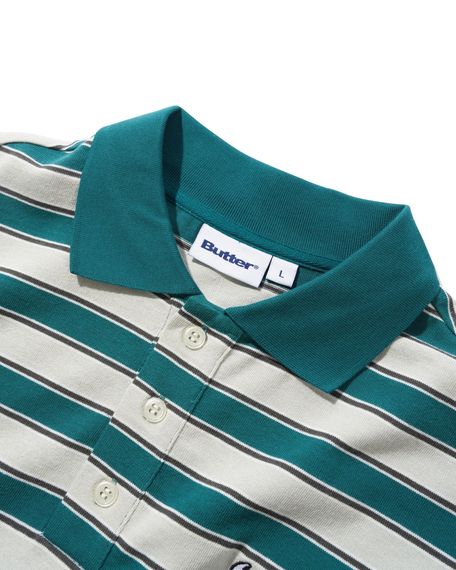 Witness Stripe Polo, Grey / Teal