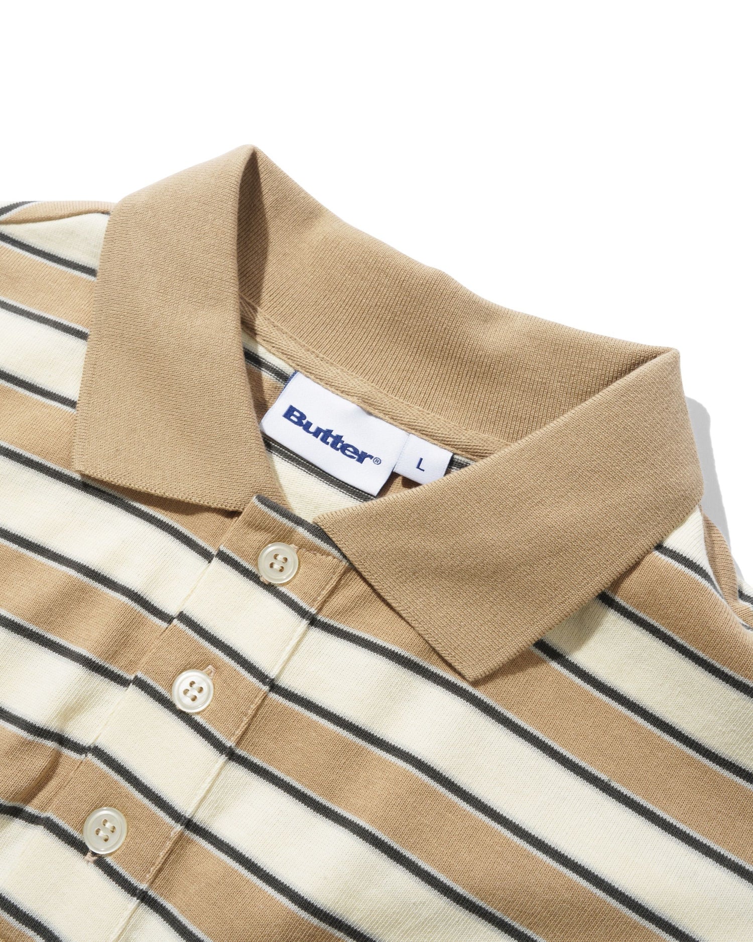 Witness Stripe Polo, Tan / Ivory