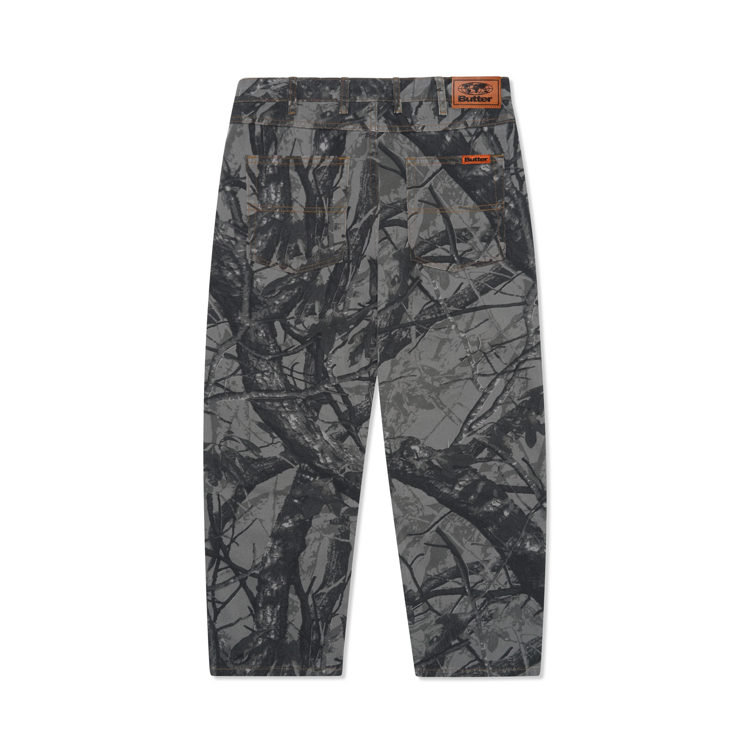 Foliage Camo Denim Jeans, Black