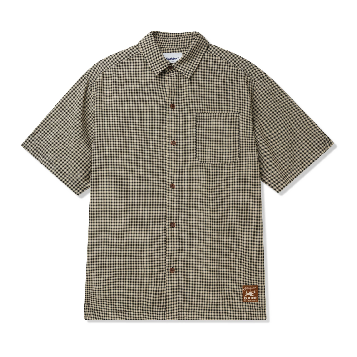 Gingham S/S Shirt, Natural / Black