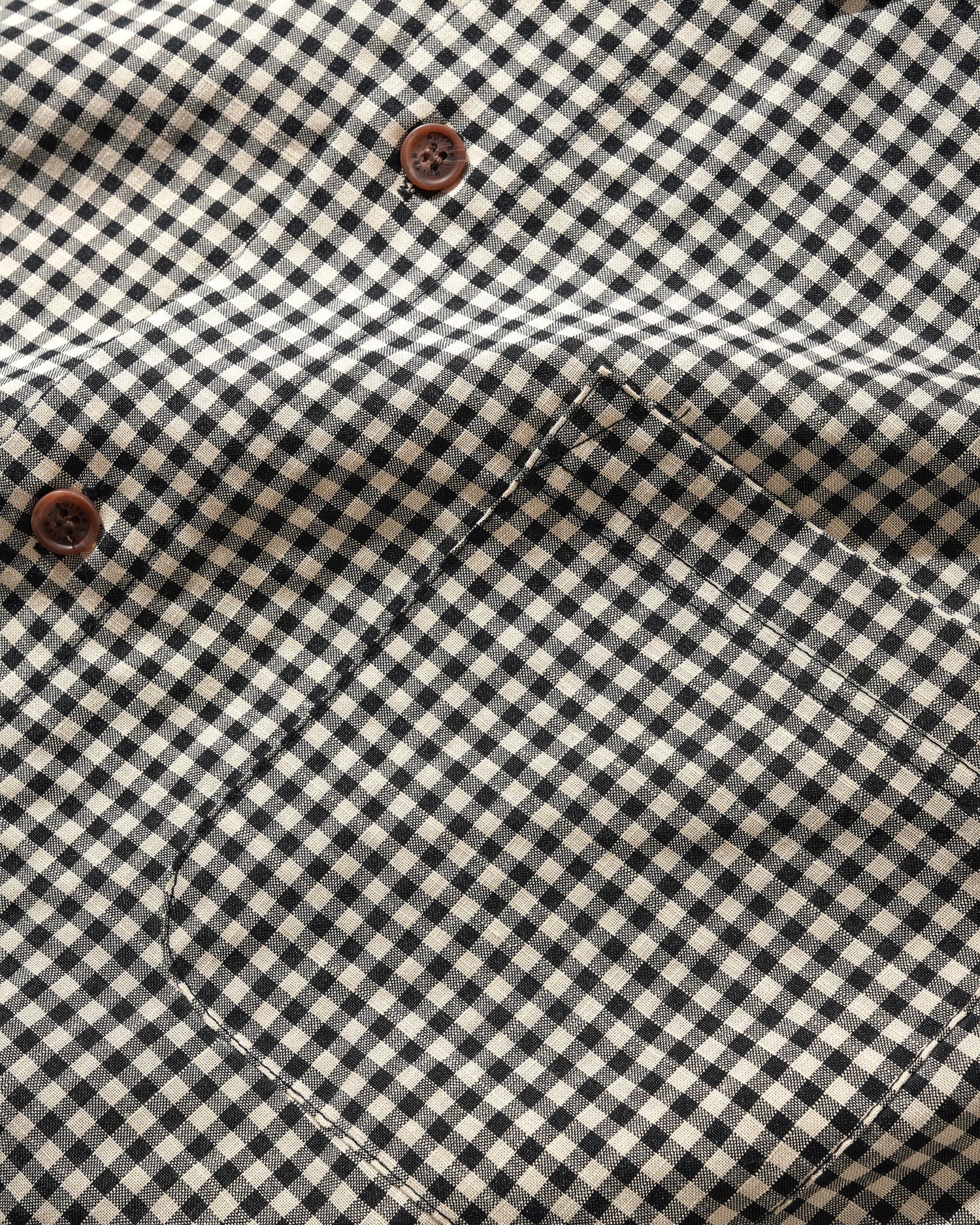 Gingham S/S Shirt, Natural / Black