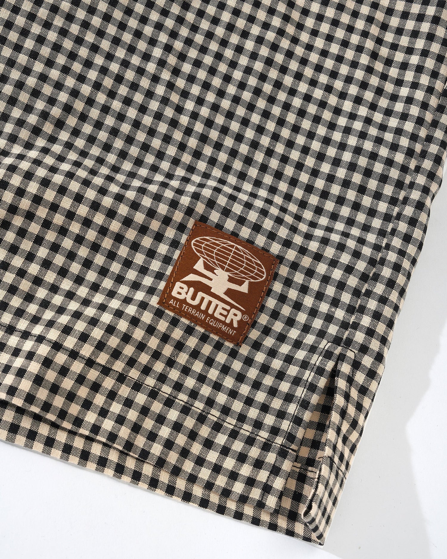 Gingham S/S Shirt, Natural / Black