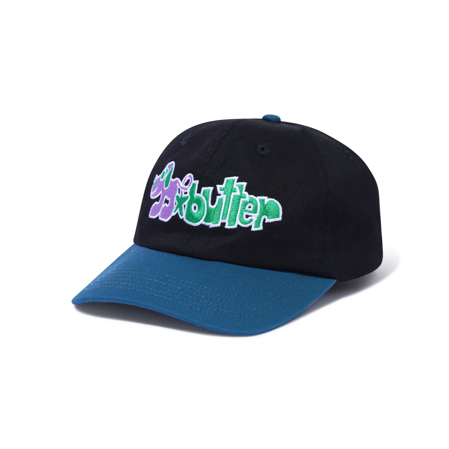 Pooch 6 Panel Cap, Black / Teal