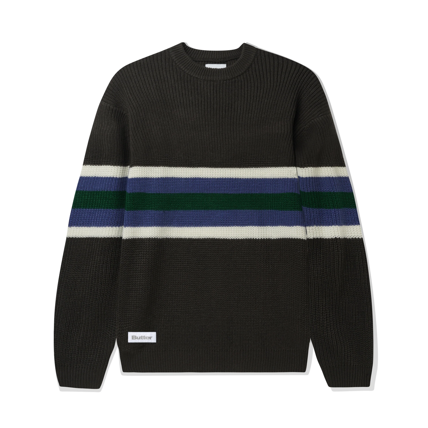 Stripe Knitted Sweater, Charcoal