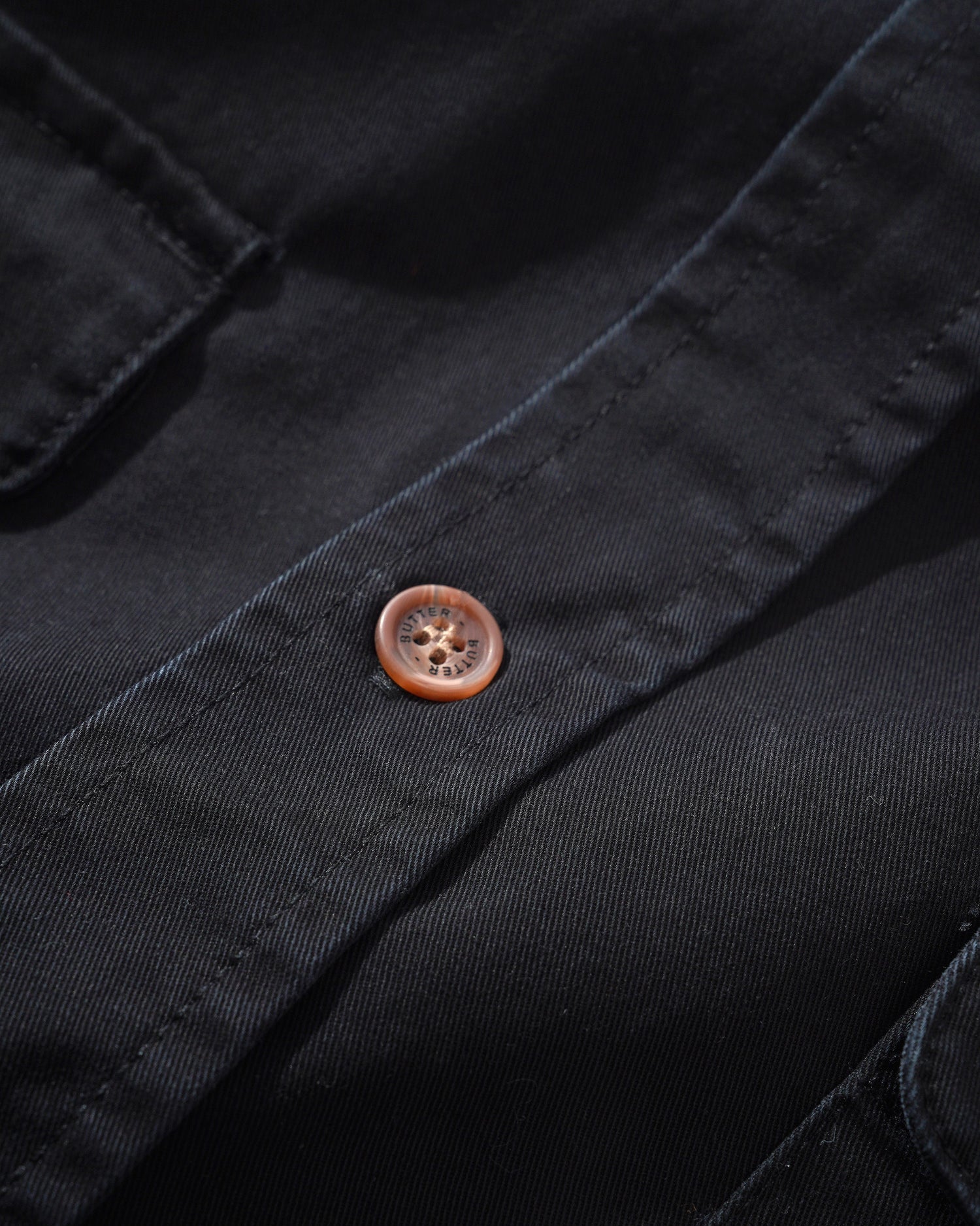 Washed Pocket L/S Shirt, Black