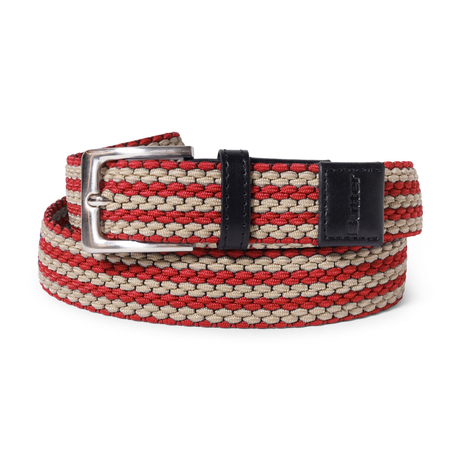 Braided Belt, Red / Cream