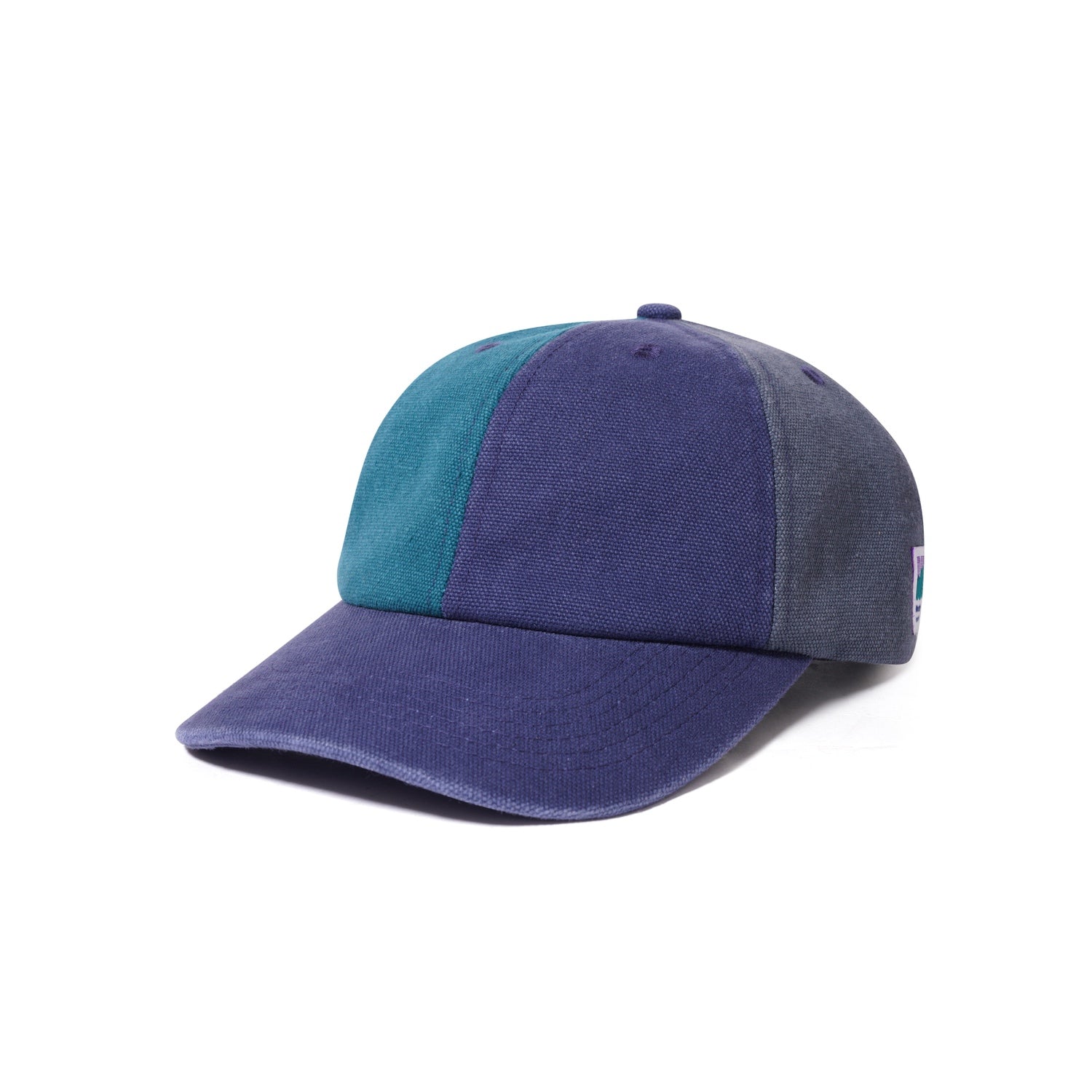Canvas Patchwork 6 Panel Cap, Washed Navy