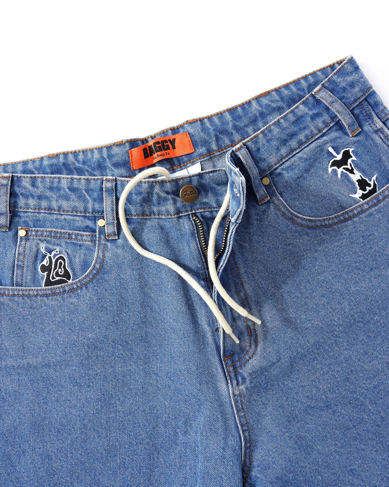 Critter Denim Jeans, Washed Indigo