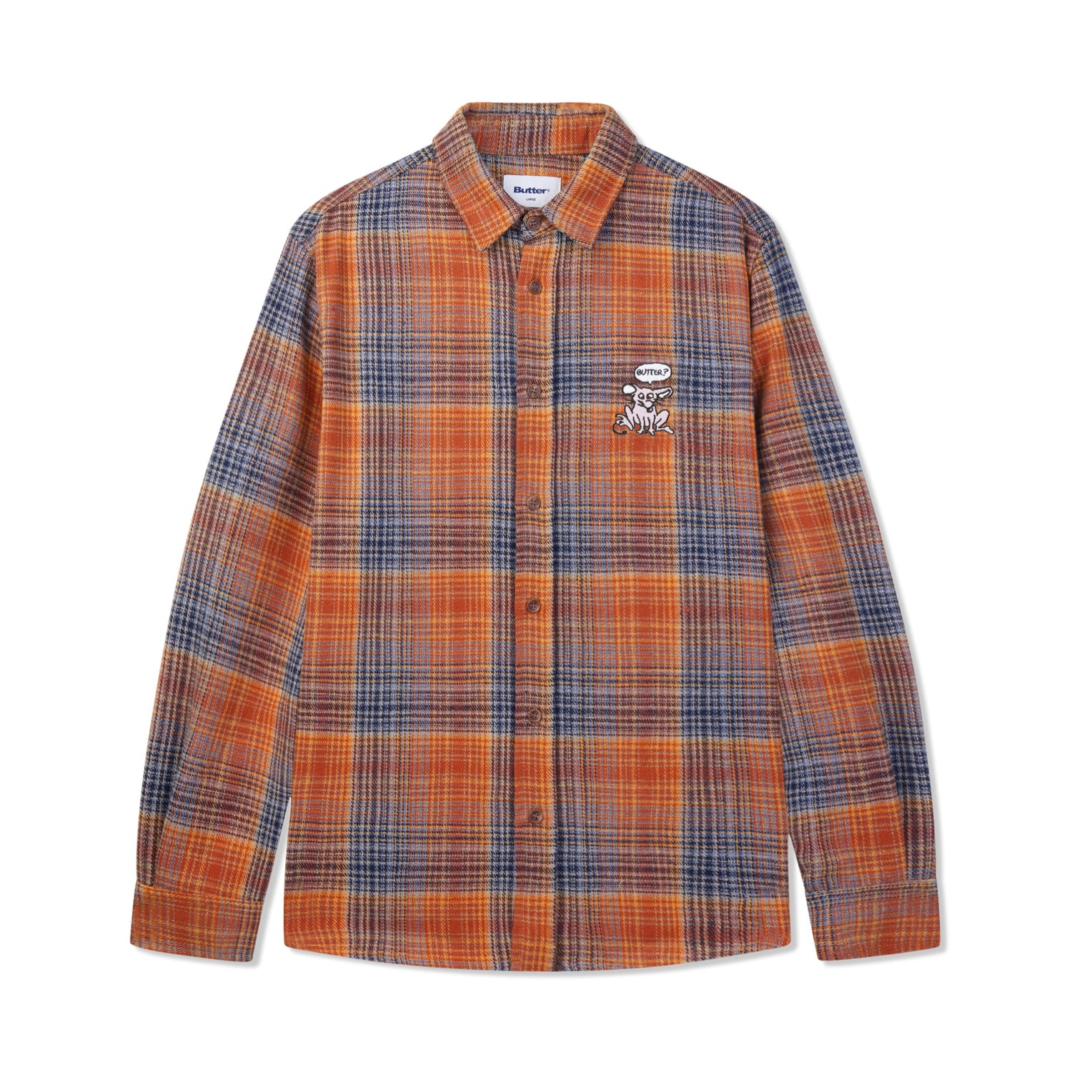 Rodent Flannel Shirt, Rust / Navy